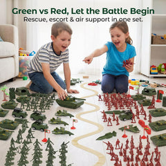 AMOR PRESENT green and red troops ready for fast battlefield missions