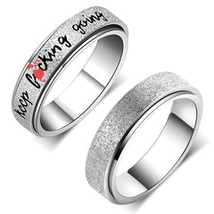 AmorArtSky Anxiety Ring Moon Star with sandblasted outer finish for discreet fidgeting.