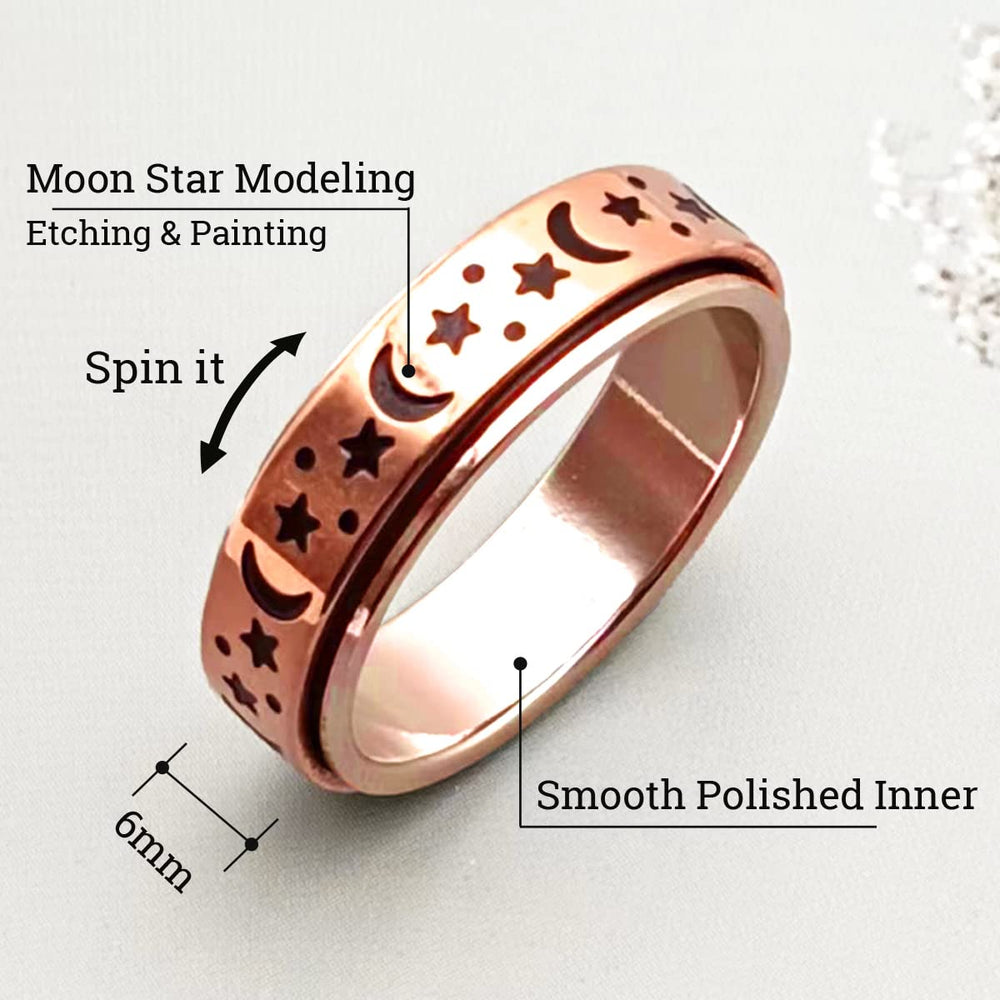 AmorArtSky moon-star detail on ring adds distinctive flair