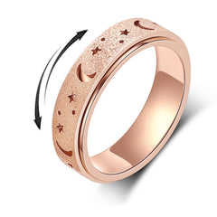 AmorArtSky spinner ring rose-gold variant for discreet anxiety relief while wearing daily.