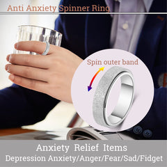 AmorArtSky unisex design spinner ring suitable for daily outfits and focus.