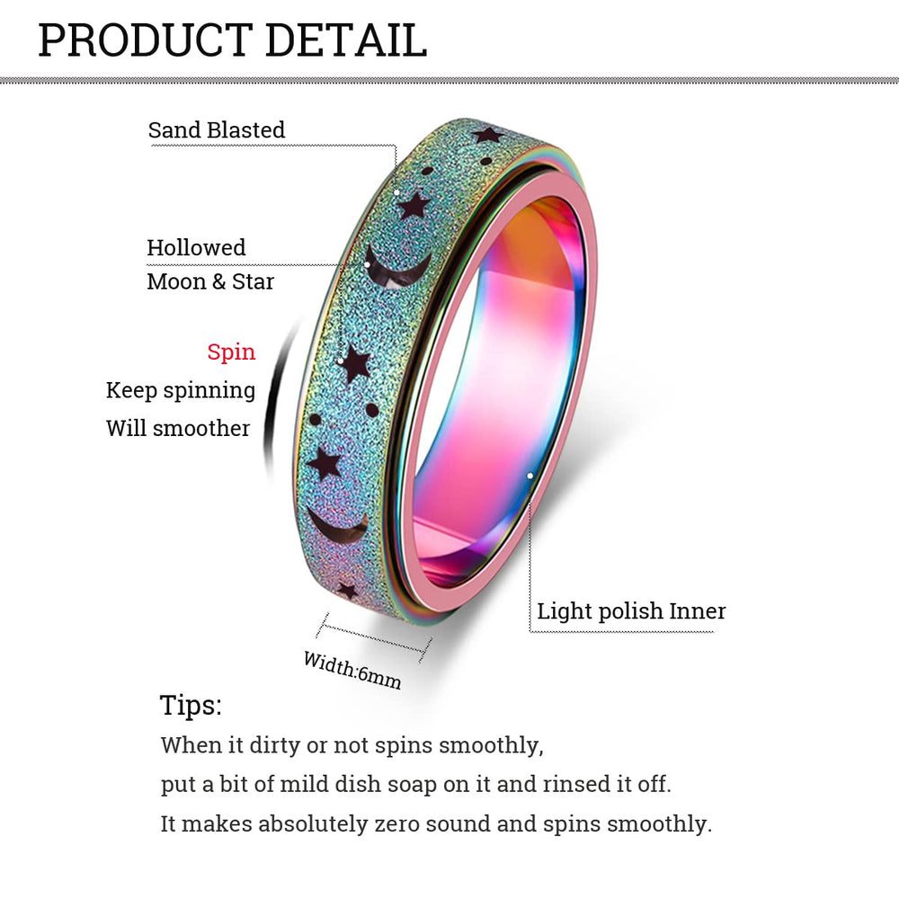 AmorArtSky spinner ring worn on hand for discreet fidget use.