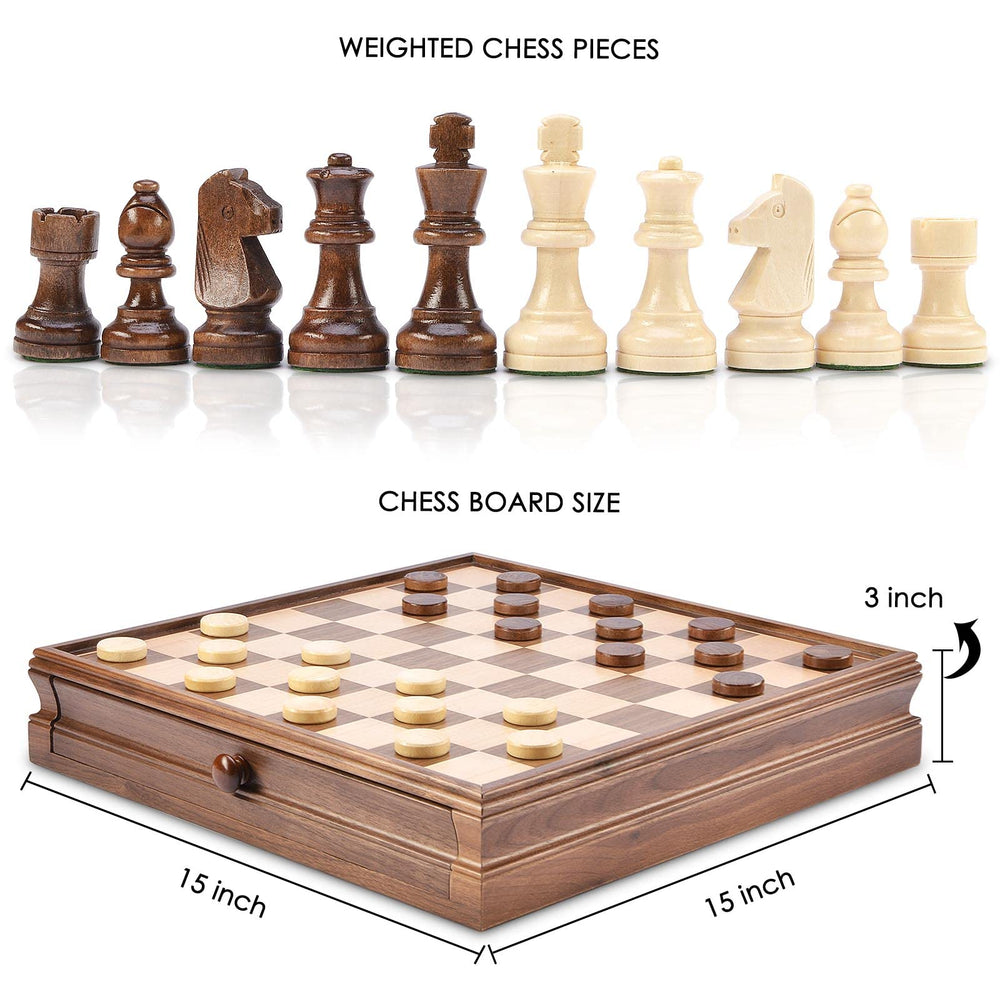 Checkers board and pieces ready for quick setup and play