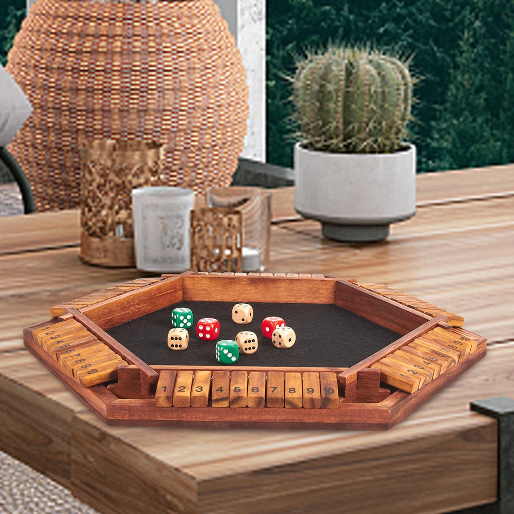 AMEROUS Shut The Box players around table enjoying a social, cognitive challenge
