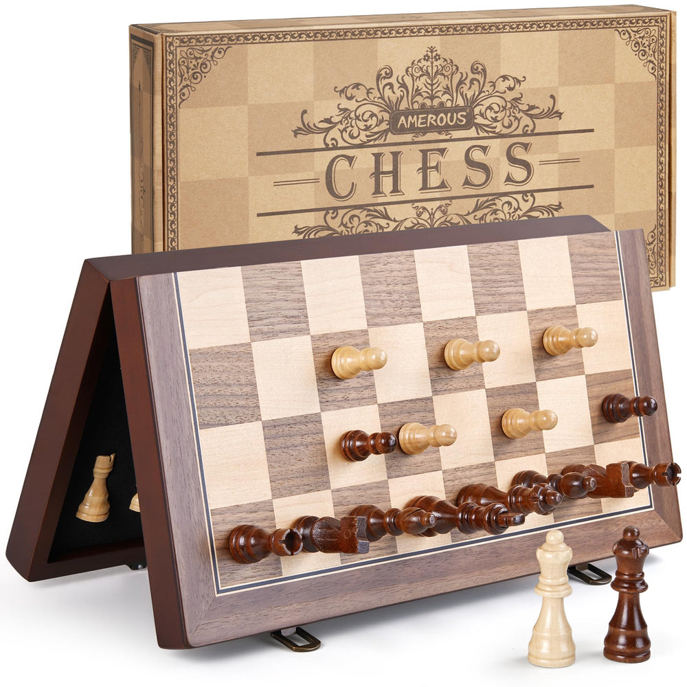 AMEROUS travel-friendly chess set ideal for family trips and gatherings.
