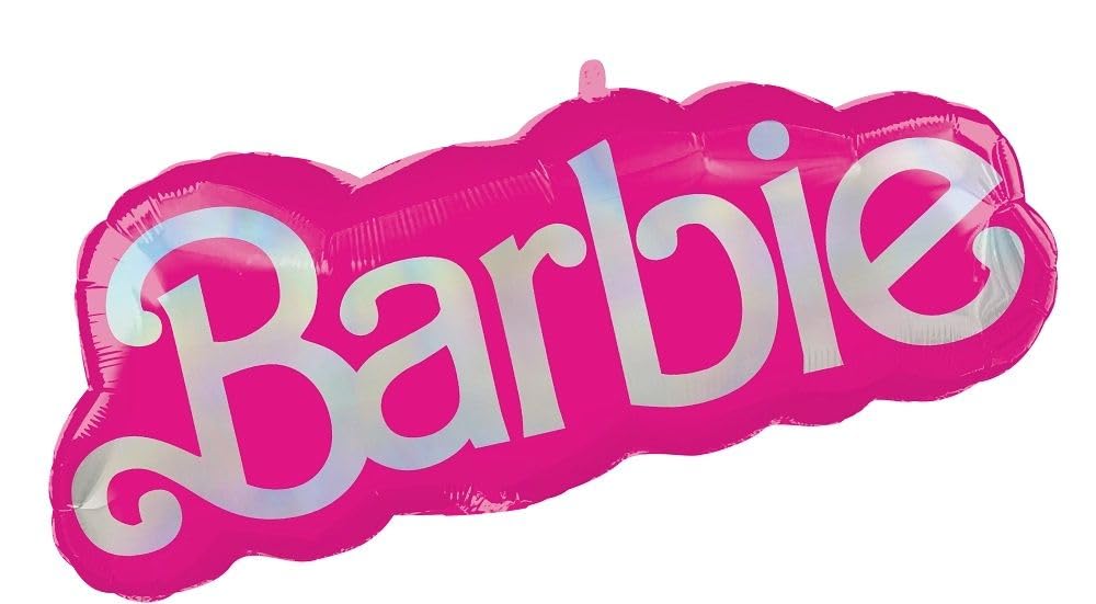 Amscan Anagram Super Shape Barbie 32-inch balloon, front view, ideal for birthday party decor.