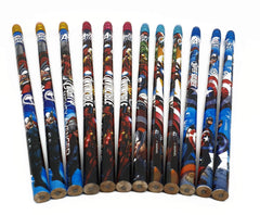 Avengers pencils color swatches hint at versatile use for study and art.