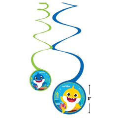 Amscan Baby Shark cutouts spiral decor perfect for ceiling or doorway displays