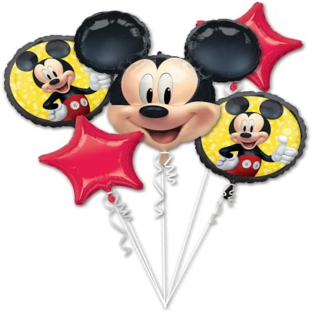Amscan Mickey Forever balloon bouquet with 5 foil balloons for festive celebrations.