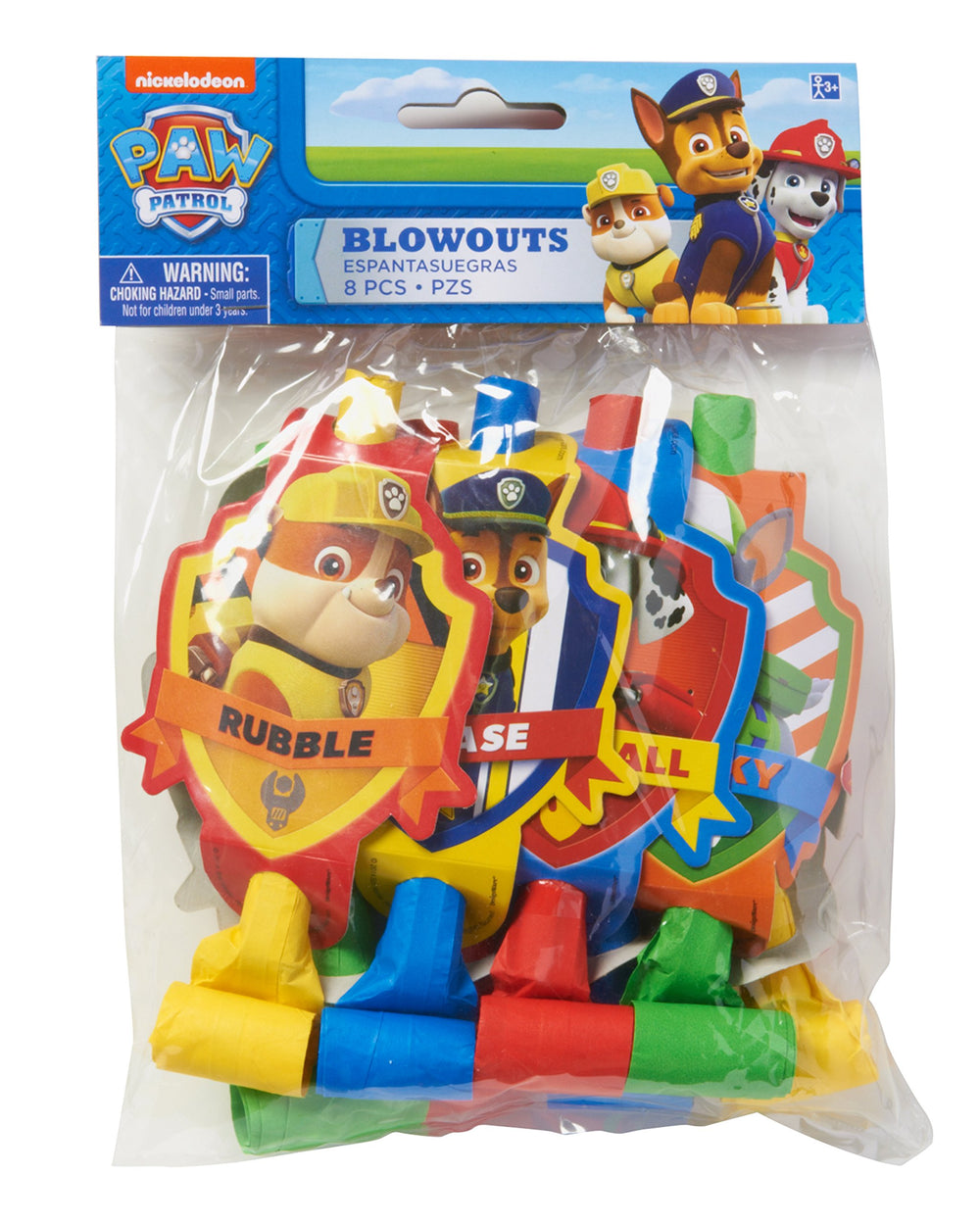 Amscan Paw Patrol blowouts with character graphics great for goody bags.