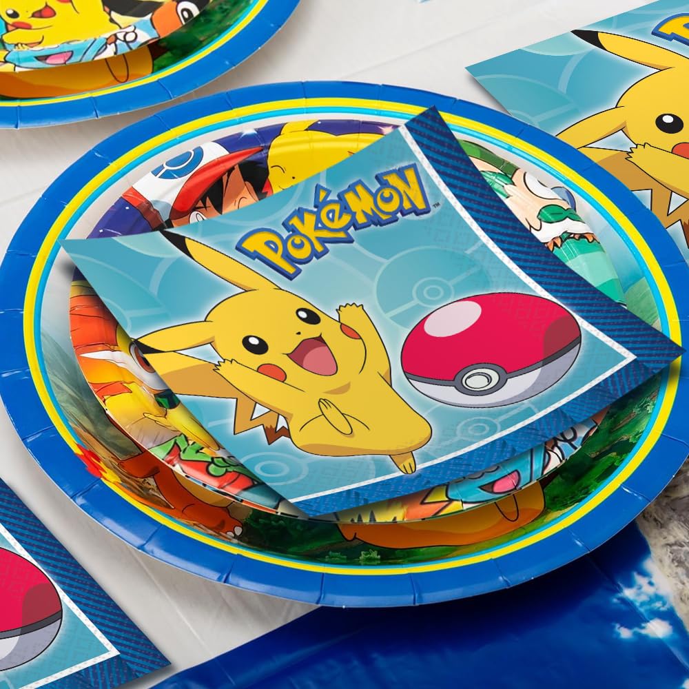 Amscan Pokemon napkins show absorbent paper quality ideal for spills.