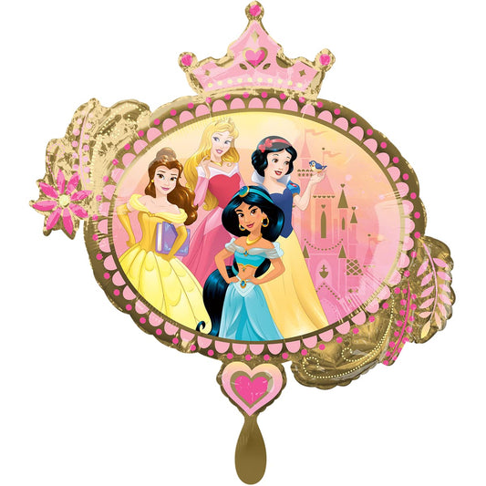 Amscan Princess Once Upon A Time Mylar balloon with princess lineup for magical party decor.