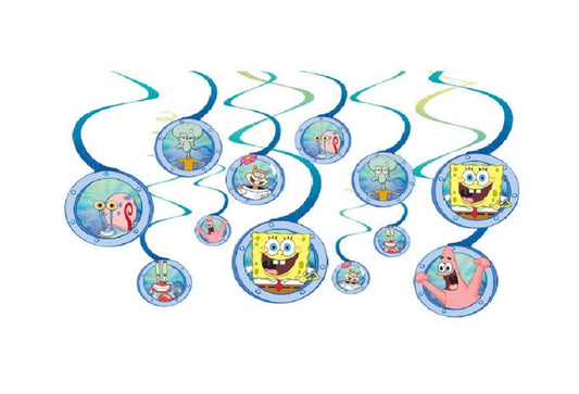 Amscan SpongeBob hanging swirl with multicolored spirals for festive party dΓ©cor.
