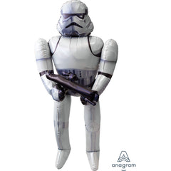 Amscan Stormtrooper Airwalker Balloon 70 close foil detail showcases durability.