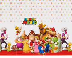 Amscan Super Mario decor set promotes cohesive visuals and quick cleanup.