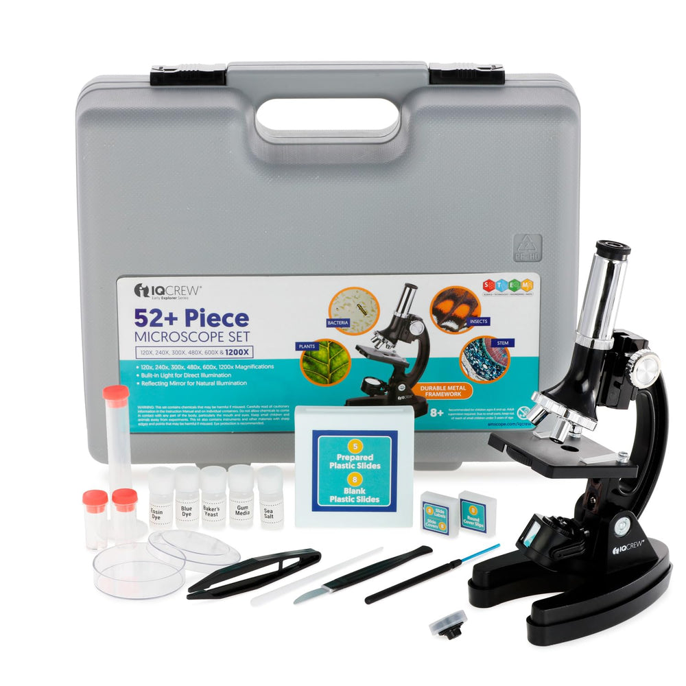 AmScope M30 Series kit front view showing compact, kid-friendly educational design