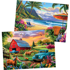 Amusding Farm Life 500-piece puzzle: vivid rural scene for focused solo play.