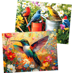 Amusding two-bird-scenes puzzle for family nights and focused play