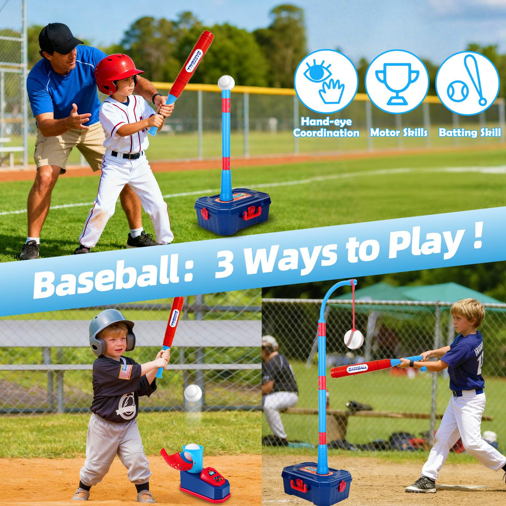 Amy & Benton adjustable hoop height shown for growing players.