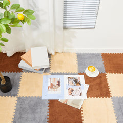 Amylove foam floor tiles help organize play areas with easy storage.