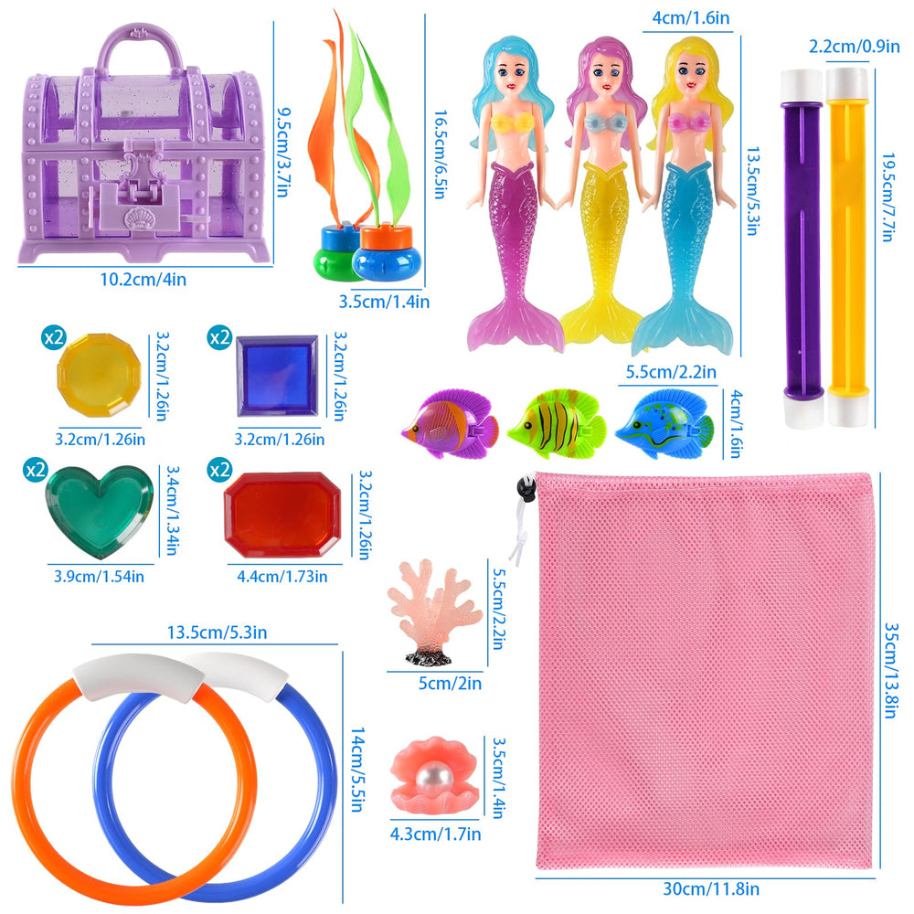 AMZFAVOR diving sticks support pool-side or bottom diving training for kids.