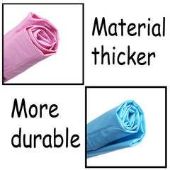 AMZQNART arm floaties pink-blue pack lightweight and compact for travel.