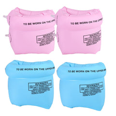 AMZQNART arm floaties pink-blue pack keeps kids buoyant during pool play.