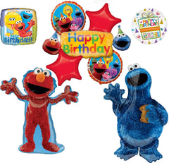 Anagram banner featuring Elmo and Cookie Monster, ideal for a colorful birthday backdrop.