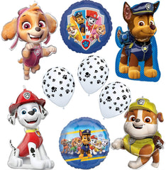 Anagram Paw Pups Skye 36-inch foil balloon serves as a dramatic centerpiece for birthdays