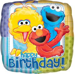 Anagram Sesame Street 17-inch foil balloons for coordinated color pops.