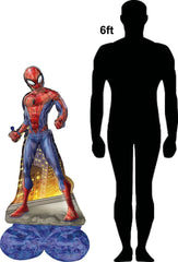 Anagram Spiderman Airloonz base setup supports upright display for selfies.