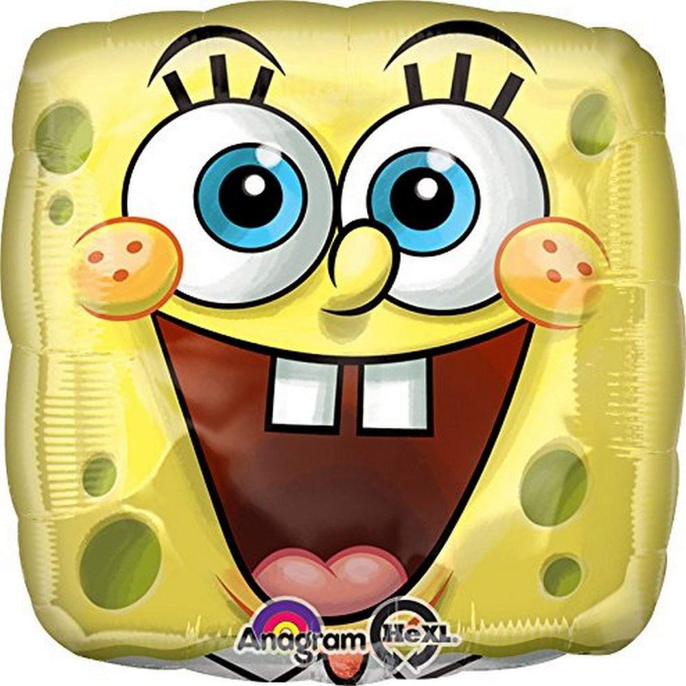 Anagram SpongeBob Square Face foil balloon, 18 inch, adds playful color to parties and photos