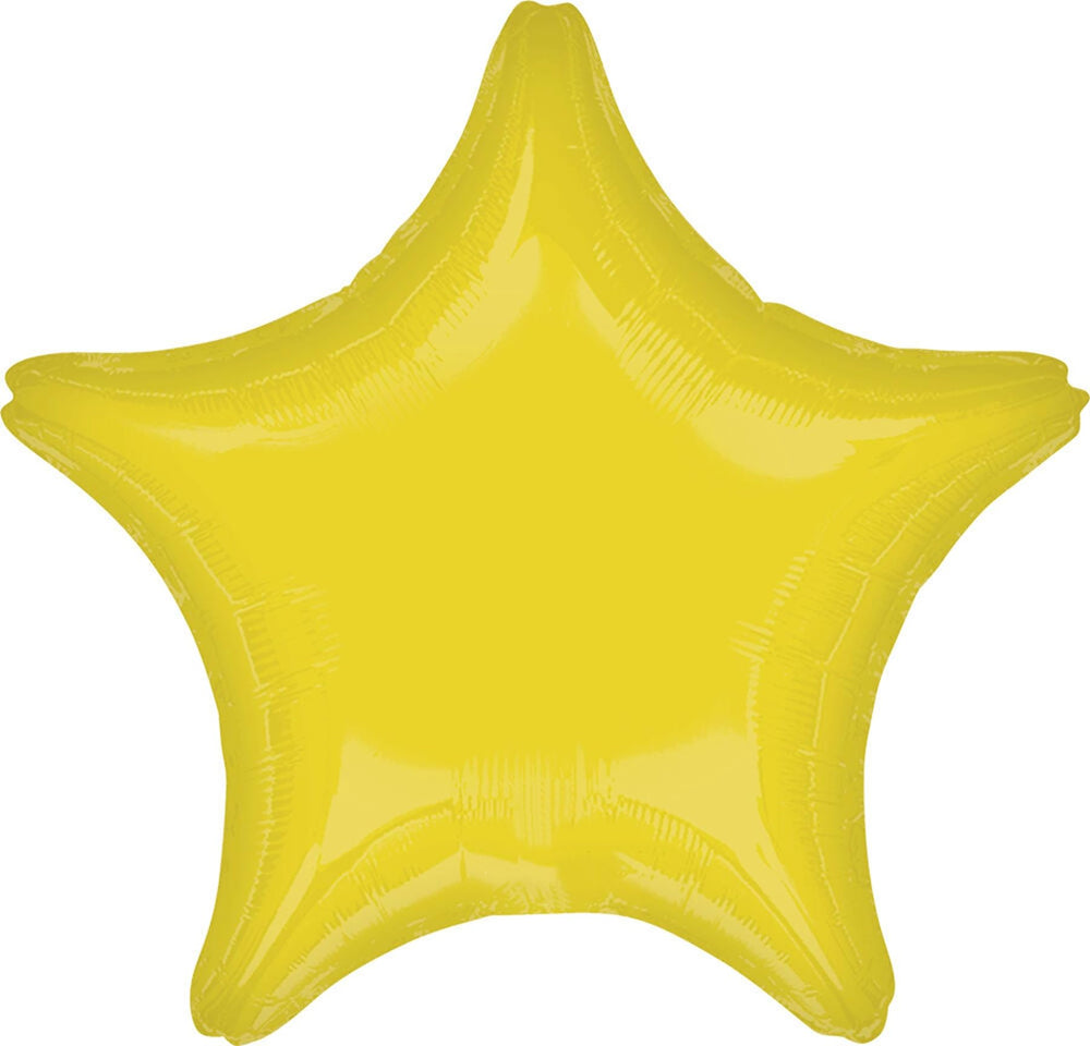Anagram Star 18-inch yellow foil balloon complements red accents.