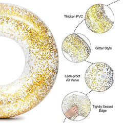 Anas pool float ring set used in a beach party setup for color and cheer