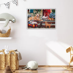Anatolian Dog Family 260-piece puzzle edge pieces defining puzzle boundaries clearly.