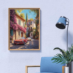 Anatolian Bougainvillea Street color-rich scene inspires calm puzzling sessions
