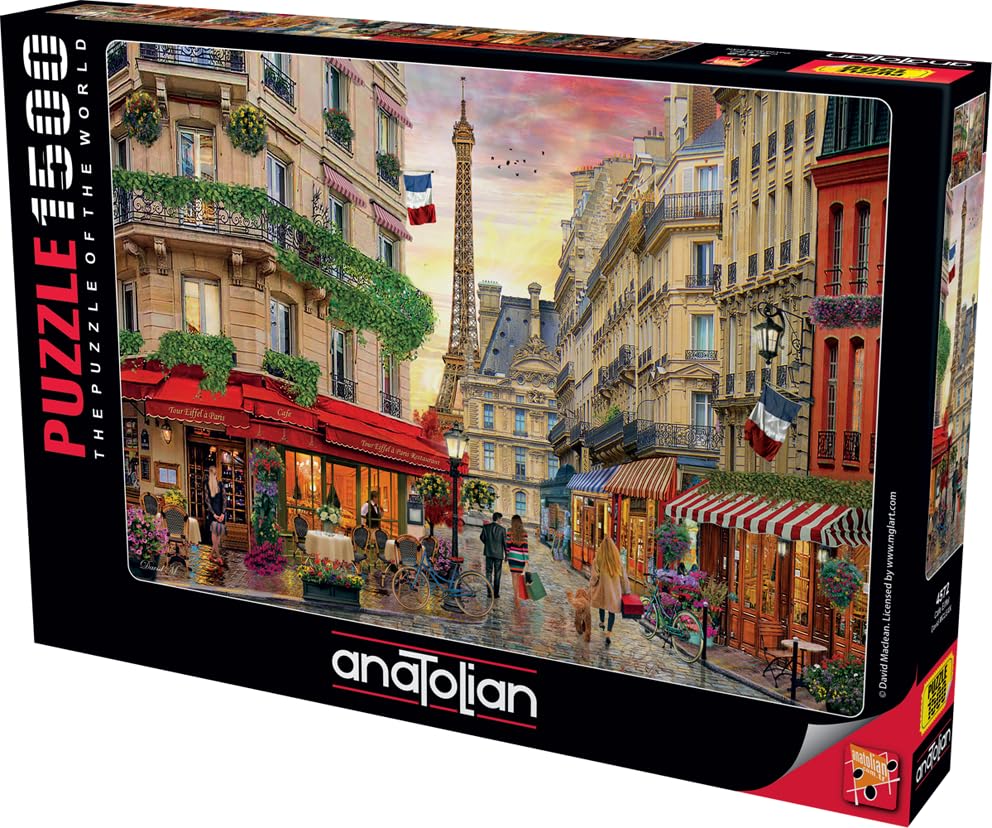 Anatolian Puzzle Cafe Eiffel puzzle pieces spread for focused solo play