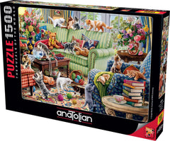Anatolian Puzzle kittens on sofa, relaxing scene that sparks focus