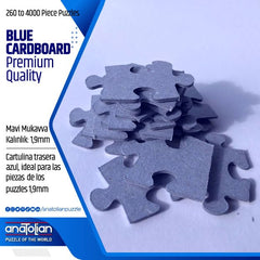 Anatolian Puzzle missing-piece support icon indicates free replacement service worldwide.