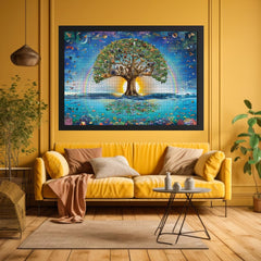 Anatolian Tree of Life 3000-piece puzzle finished assembly on table for focused solving.