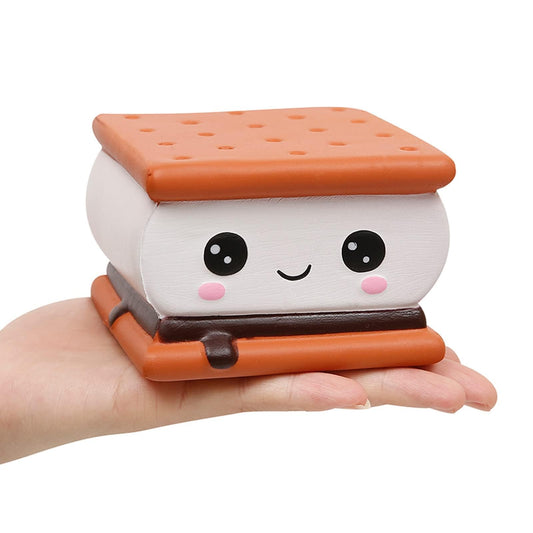 Anboor Smore soft squishy cookie front view for soothing stress through tactile play.