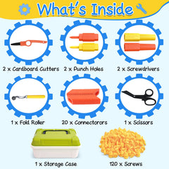 Ancaixin 148 piece kit enables fun cardboard construction and STEM learning.