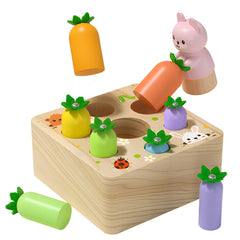 Ancaixin Montessori baby carrot set with colorful pieces for sensory exploration.