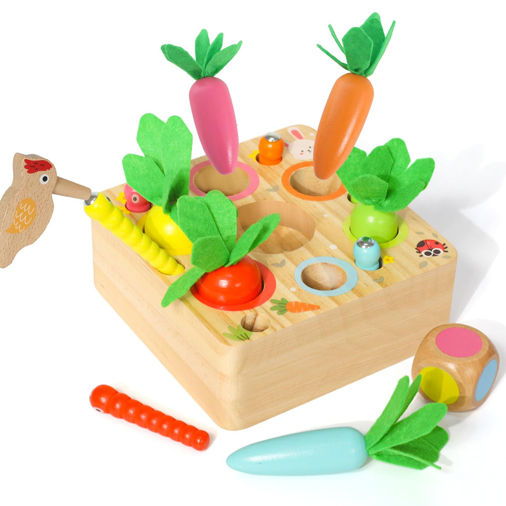 Ancaixin Montessori toys: six carrots for pulling and color recognition