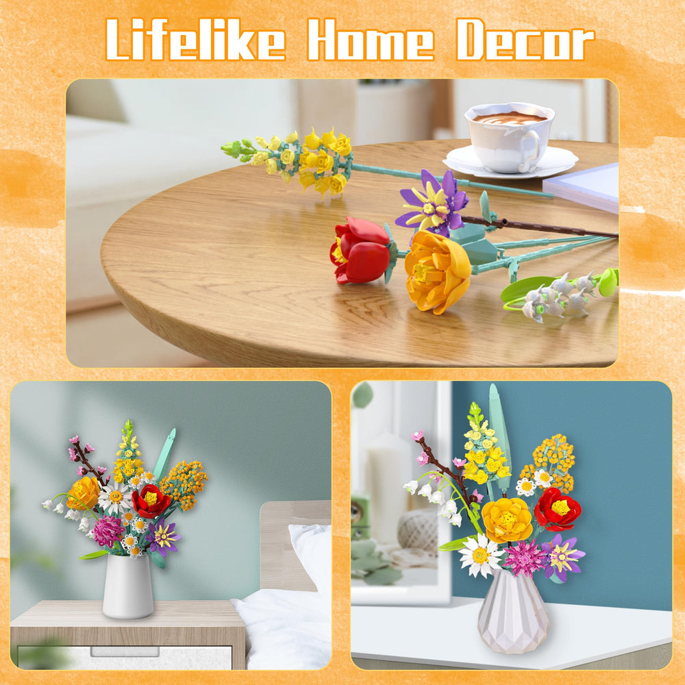 Ancesfun home office display bouquet adds maintenance-free beauty to desks.