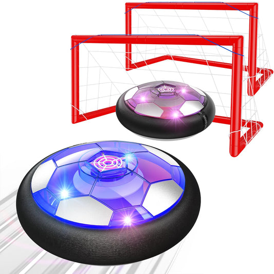 Ancesfun hover soccer ball set with LED lights for vibrant indoor play.