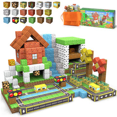 Andenley magnetic blocks 100-piece collection in bright colors for creative building.