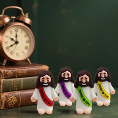 Anditoy rubber Jesus figures arranged for Easter gift display