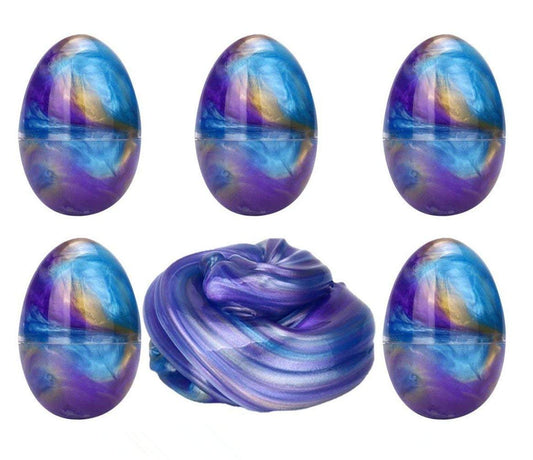 Anditoy slime eggs in blue, purple, and gold for creative, mess-free play.