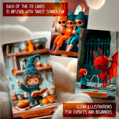 Andrew Bolotin Tarot of Knitted Tales deck inside a sturdy gift box